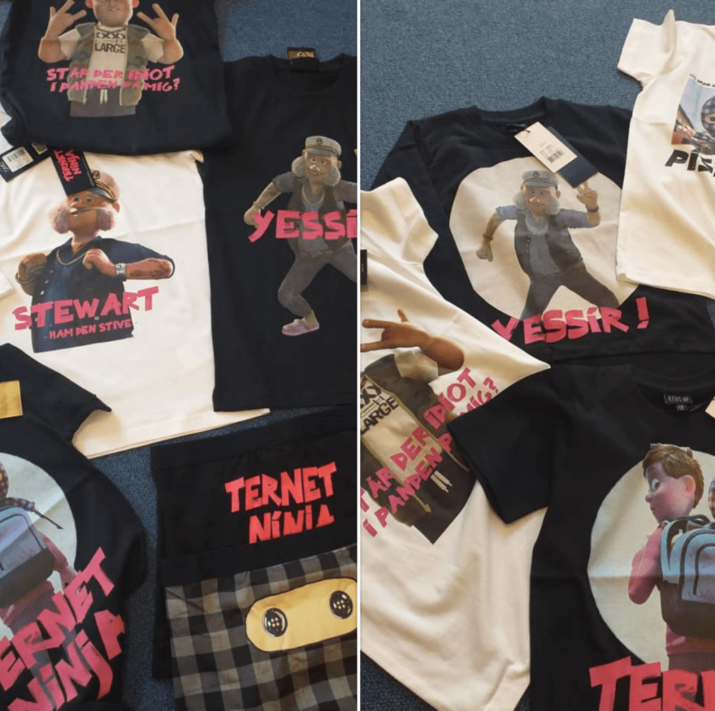 Ternet Ninja t-shirts og shorts
